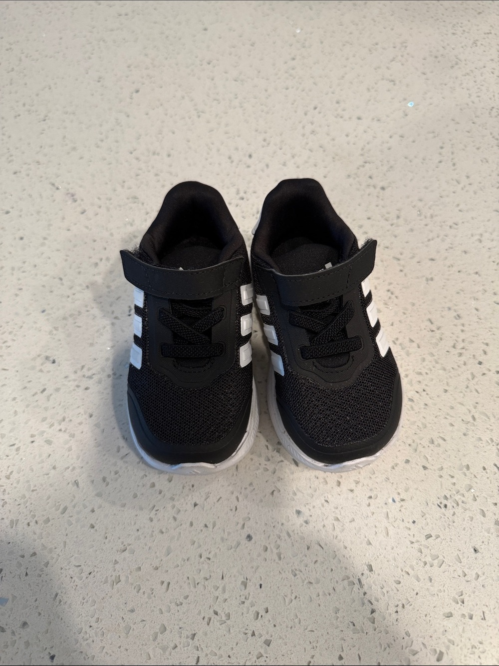 adidas Kids Black and White Velcro Athletic Sneakers